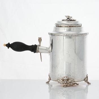 Carl Klingwall, kaffekanna, silver, Västerås 1781. Gustaviansk.