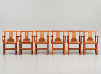 John Kandell, a set of six "Solitär" chairs, Källemo, Värnamo post 1985.