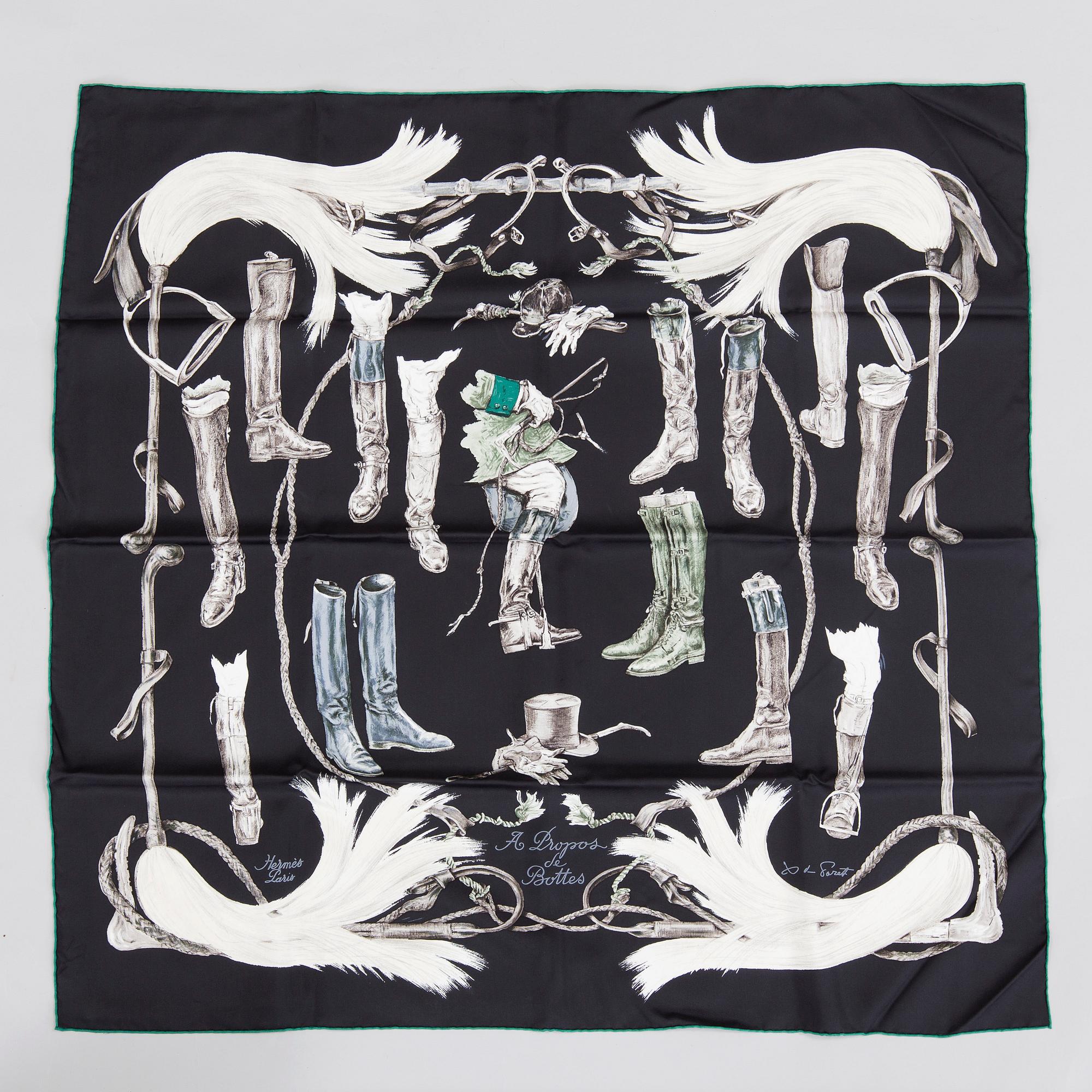 SCARF, siden, "A Propos de Bottes", design Xavier De Poret, Hermès, Paris.