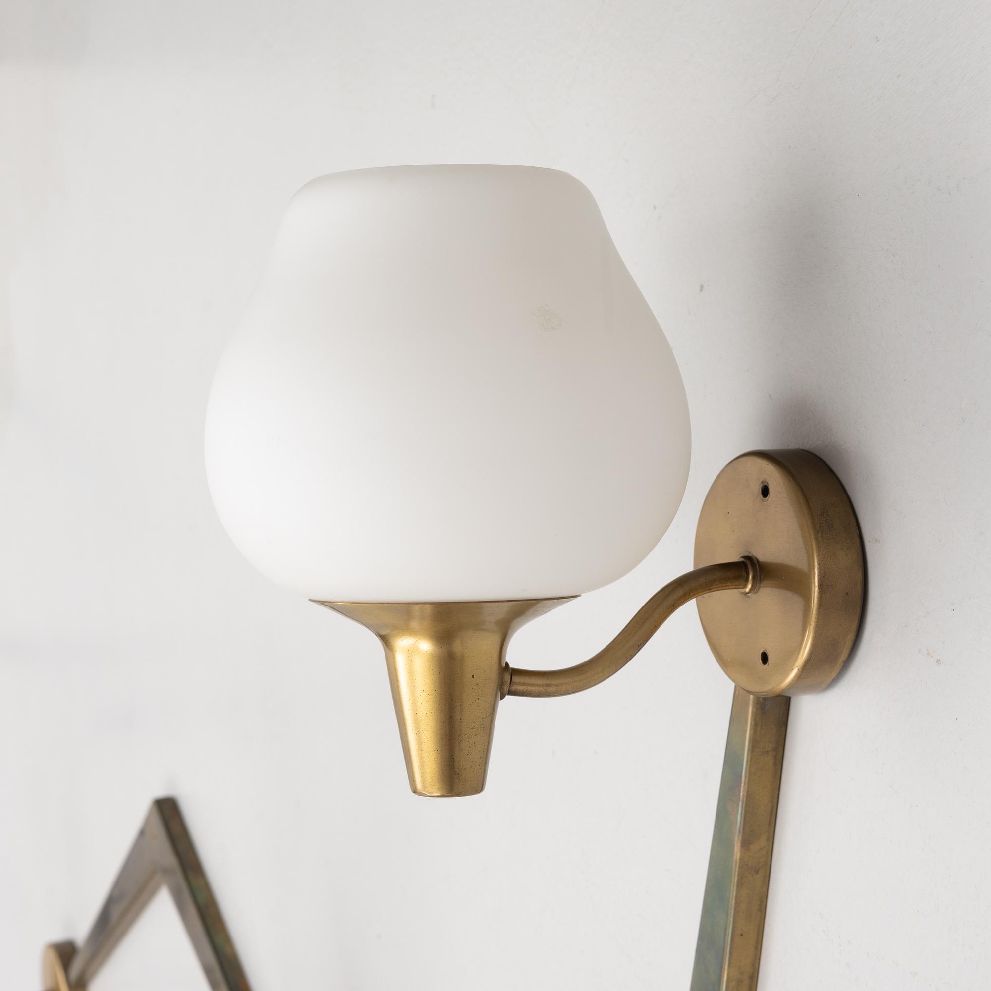 Harald Notini, attributed to, custom-made wall lamp, possibly by Arvid Böhlmarks Lampfabrik 1950s.