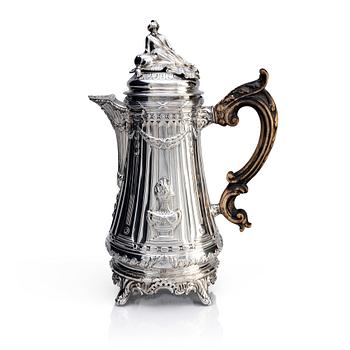 389. A Rococo silver coffee pot, by Henrik Christoffer Klint, possibly in collaboration with Christian Precht,Stockholm 1770.