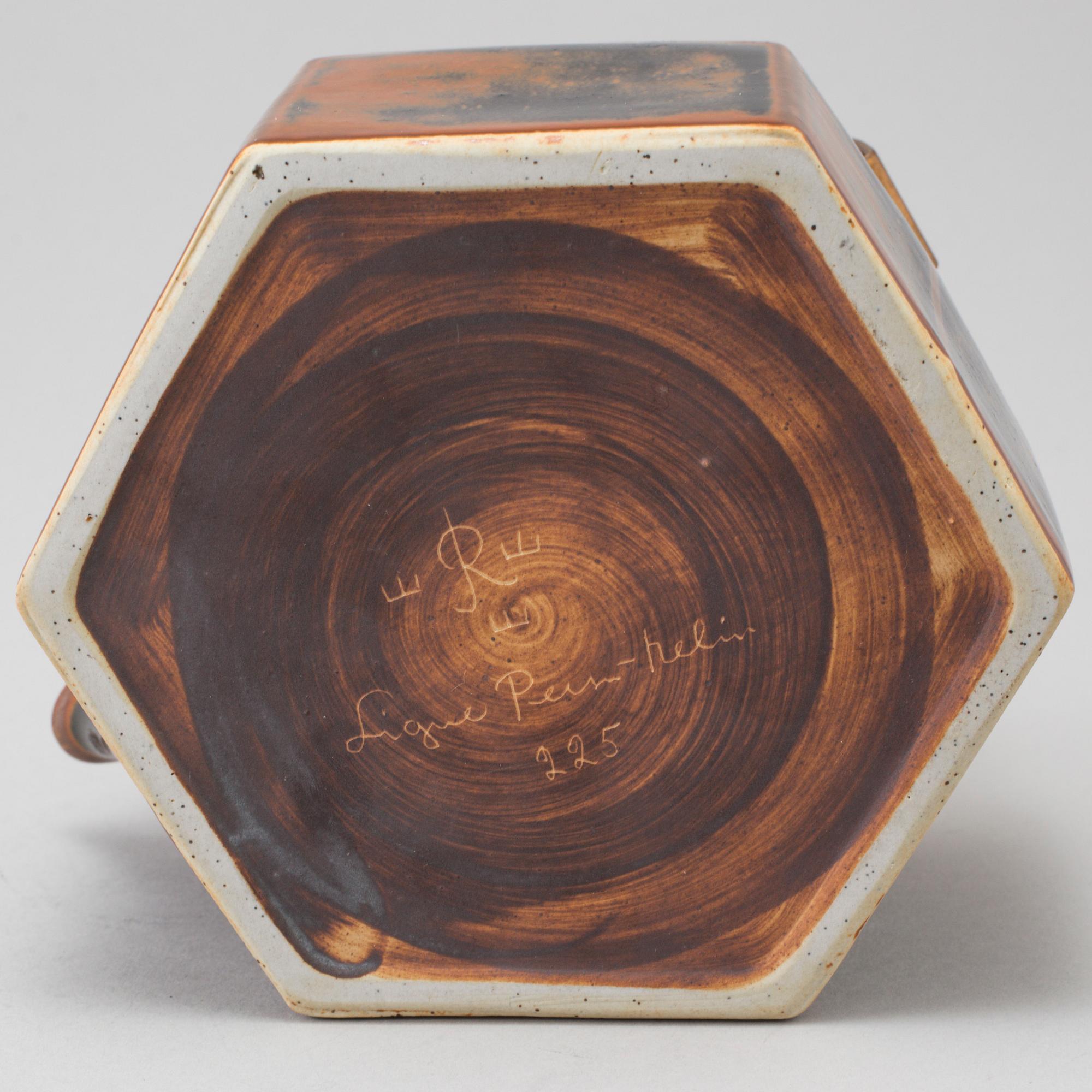 SIGNE PERSSON-MELIN, teapot, stoneware, "six-sided", Rörstrand.