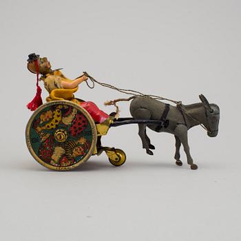 A tinplate and textile Lehmann Balky Mule 425, Germany early 20th century.