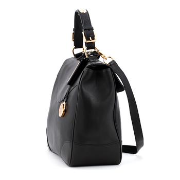 RALPH LAUREN,  black leather bag, "Tiffin".