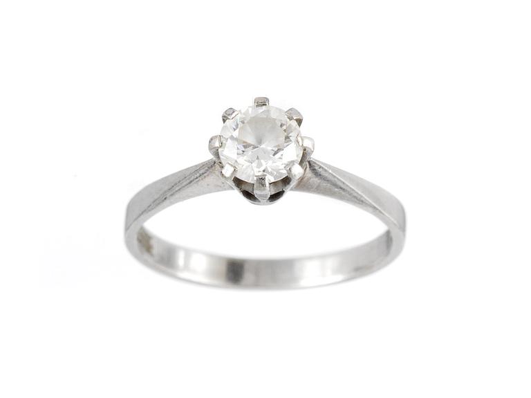 RING, med briljantslipad diamant, ca 0.50 ct.