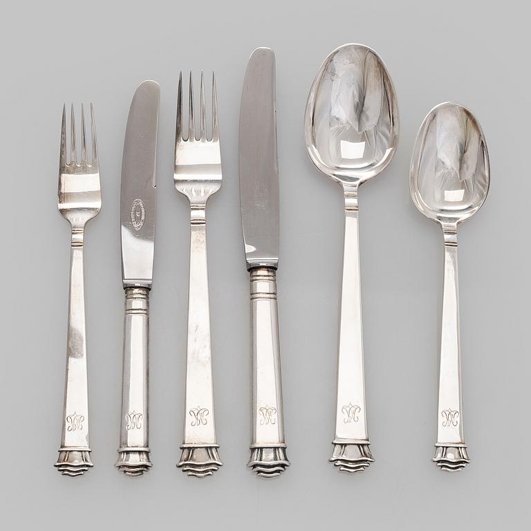 A 199-piece set silver cutlery, E. Oksanen Vyborg, 1937.