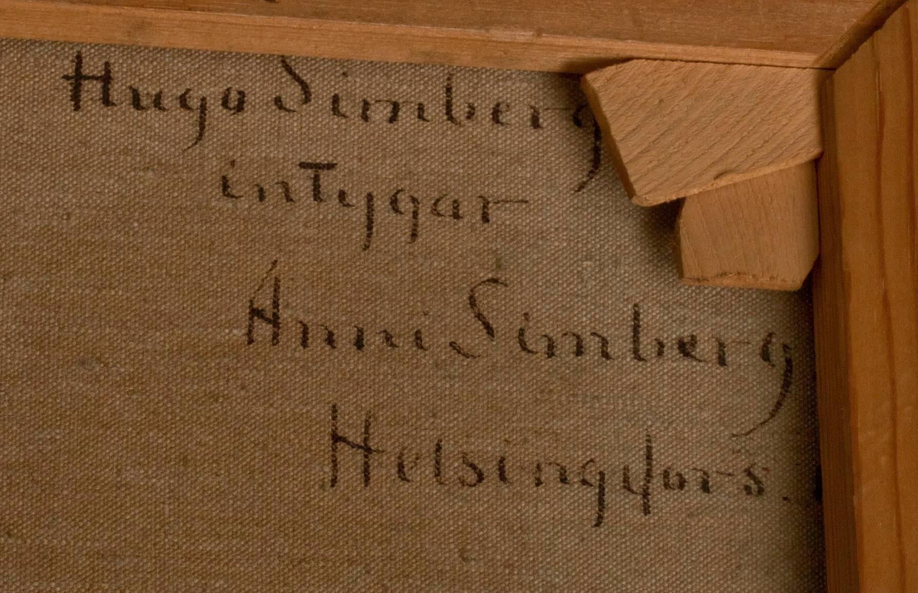 HUGO SIMBERG, olja på duk, osignerad, äkthetsintyg a tergo.