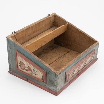 A provincial Swedish painted wooden box, late 18th Century, dated 1798, presumably Jämtland.