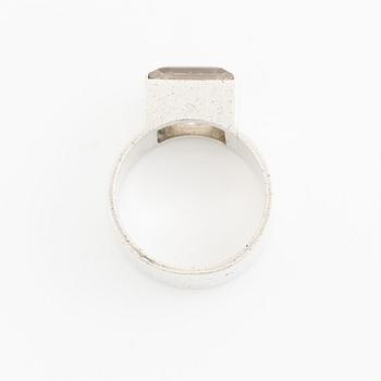 Wiwen Nilsson, ring, silver with step-cut rock crystal, Lund 1974.