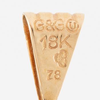Hänge 18K guld med syntetisk vit sten, 1950.