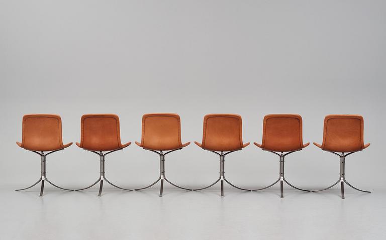 Poul Kjaerholm, a set of six 'PK-9' chairs, Fritz Hansen, Denmark, 2006.