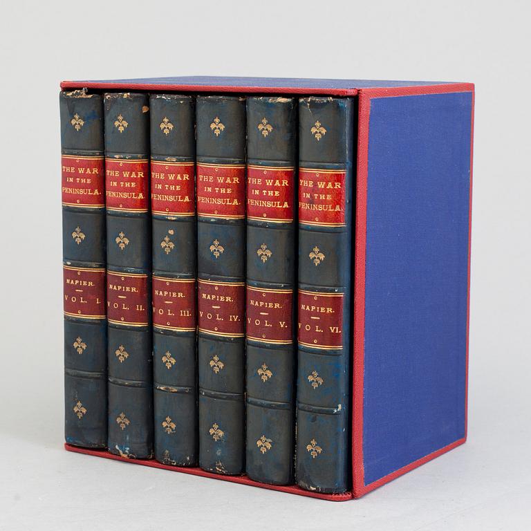 A lot of six books, "The war in the Peninsula", London and New York Frederick Warne & Co 1892.