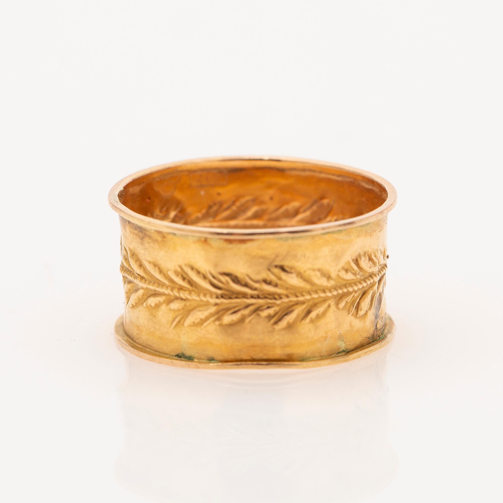 Anders Wedin (active 1838–1864). Engagement ring, 18k, Söderhamn.