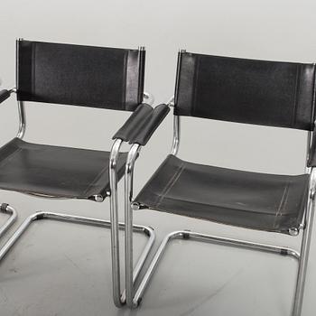 A SET OF 4 ARMCHAIRS, late 20th century,