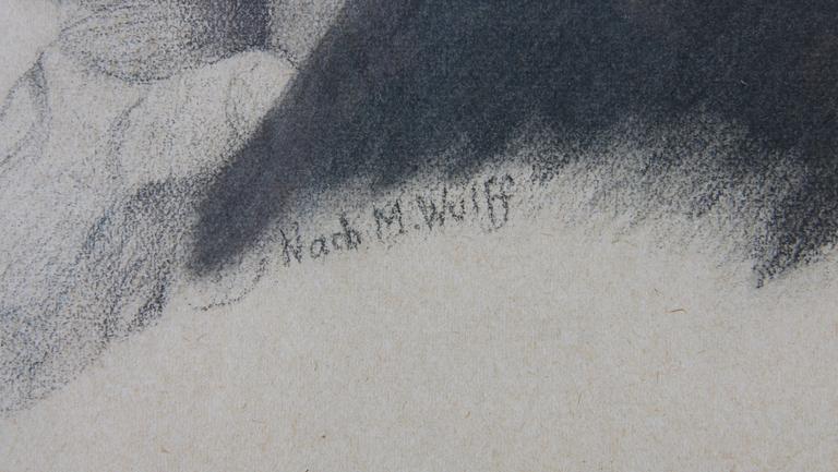 OKÄND KONSTNÄR, teckning, sign o dat 1928 efter M, Wulff.