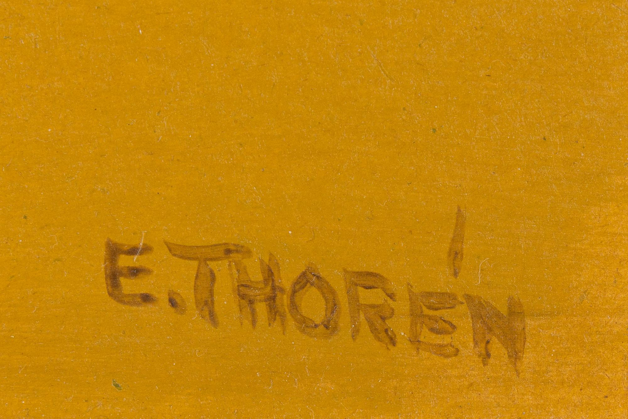 Esaias Thorén, olja på pannå, signerad.