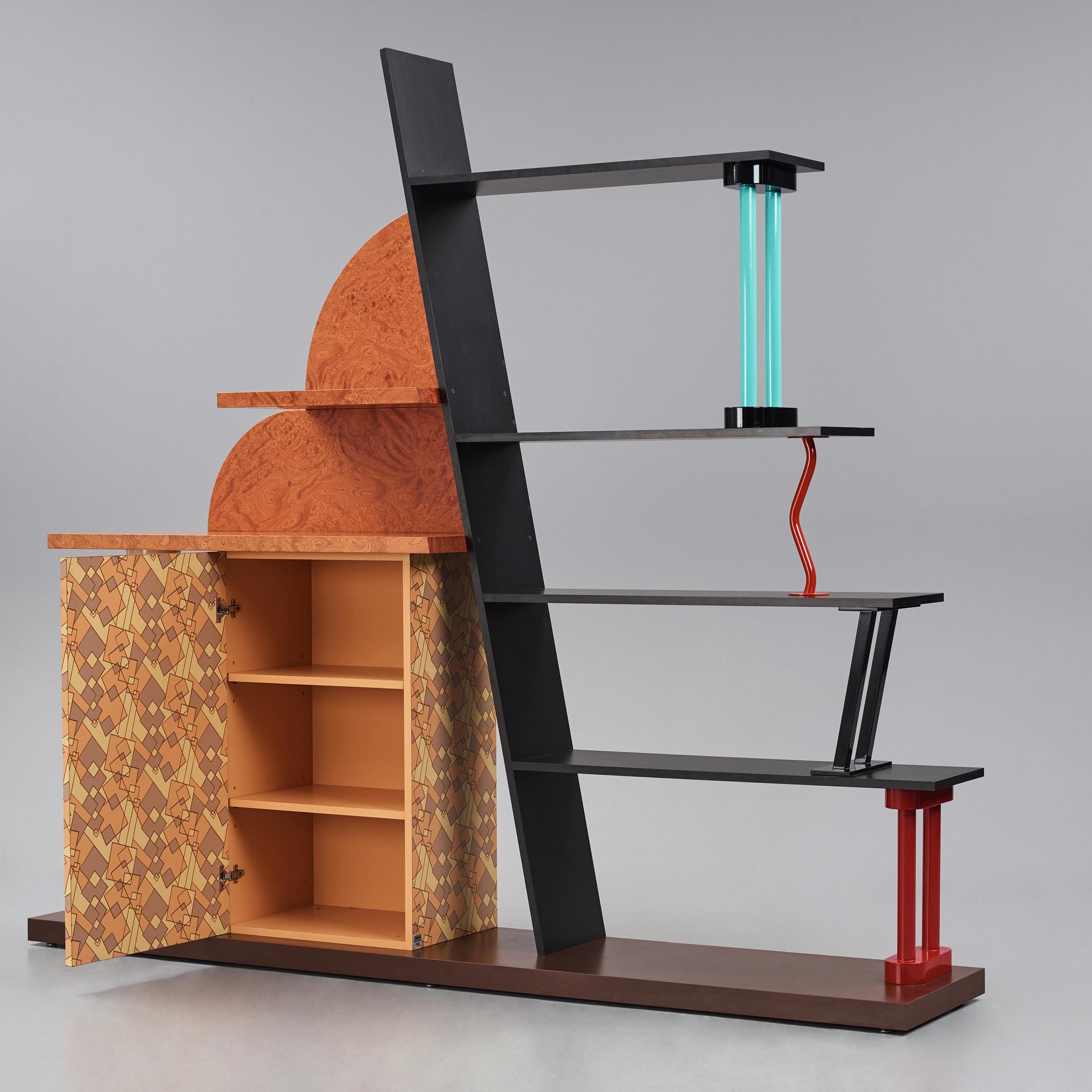 Ettore Sottsass, a "Malabar" bookcase, Memphis, Italy, post 1982.