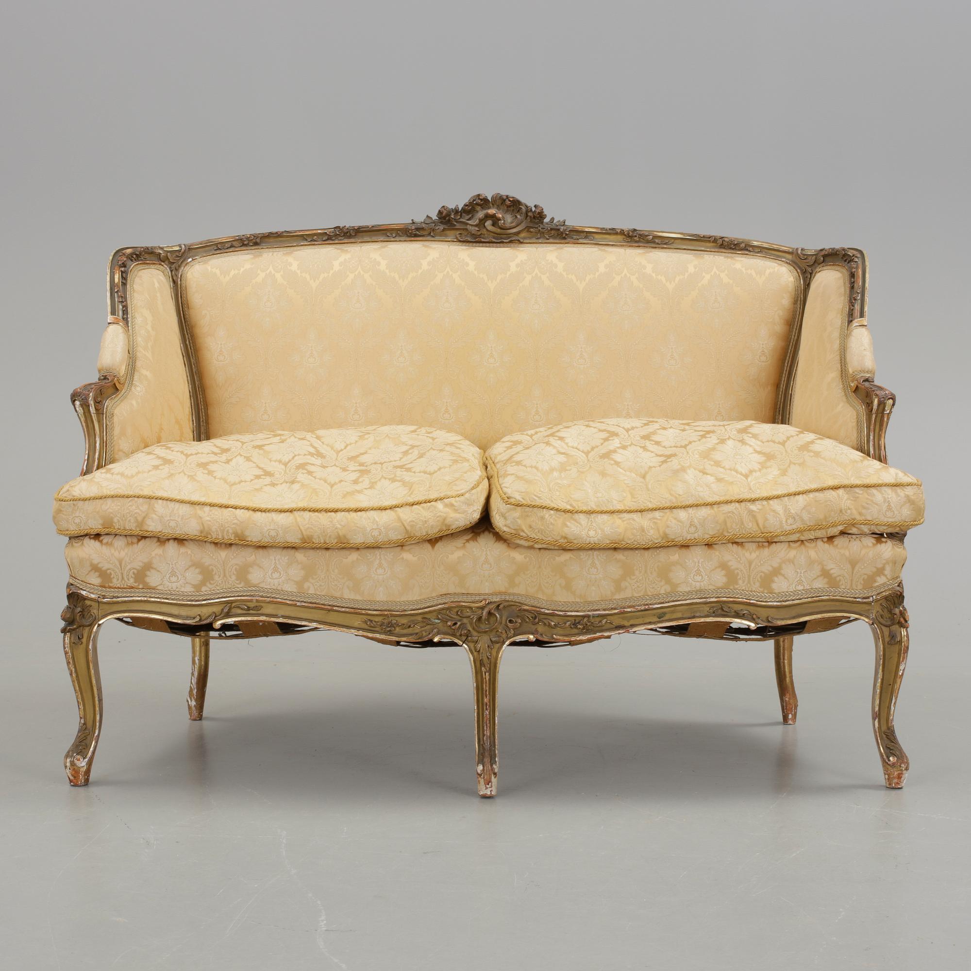 SOFFA, Louis XV-stil, omkring 1800-talets sista kvartal.