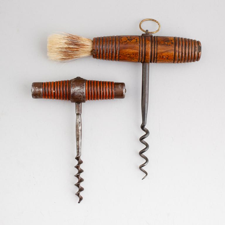 KORKSKRUVAR, 2 st, 1800-tal.