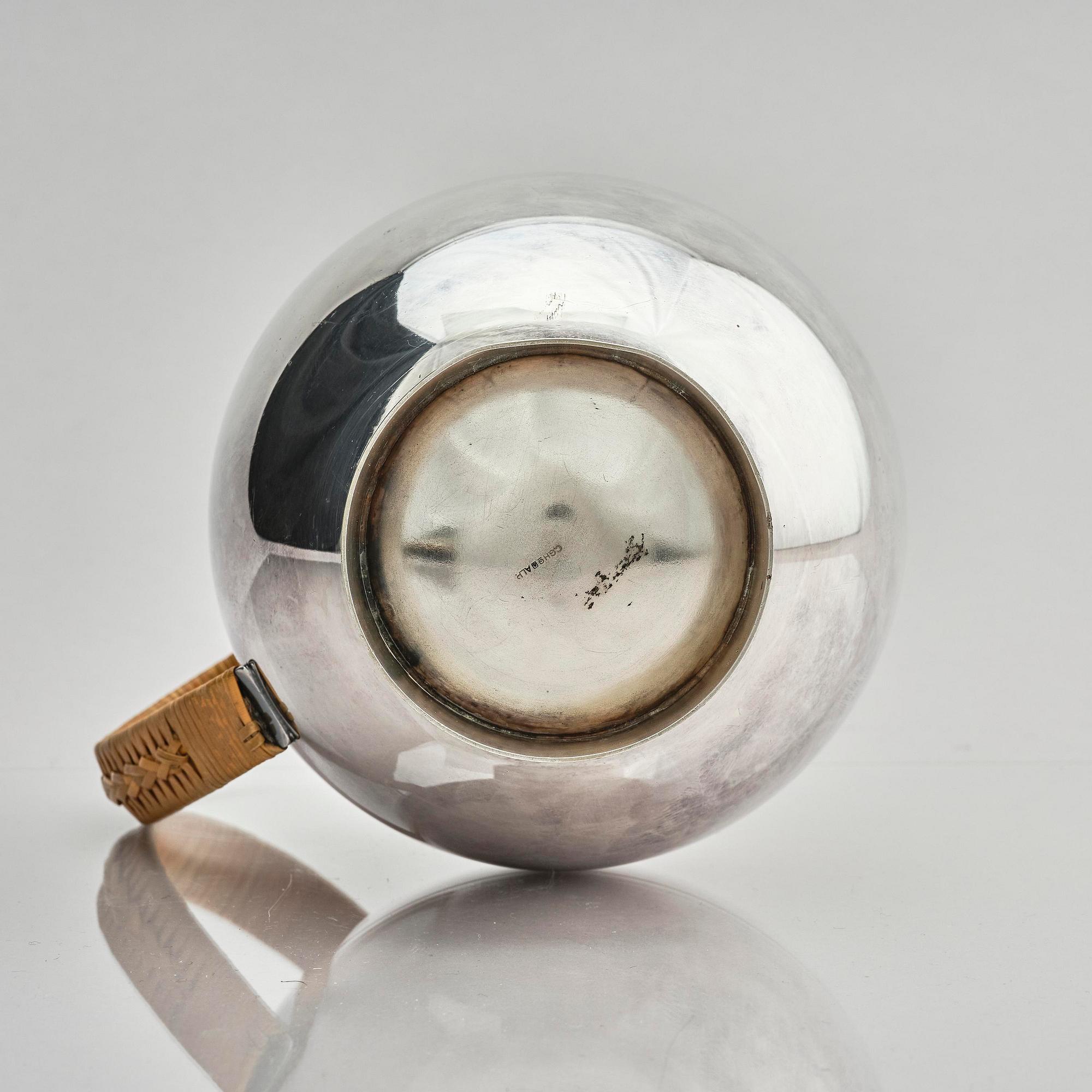 Sylvia Stave, a silver plated jug model 3470, C.G. Hallberg, Stockholm, 1930s.
