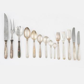 An 68-piece Danish silver cutlery, mostly W&SS Horsens, 20th Century.