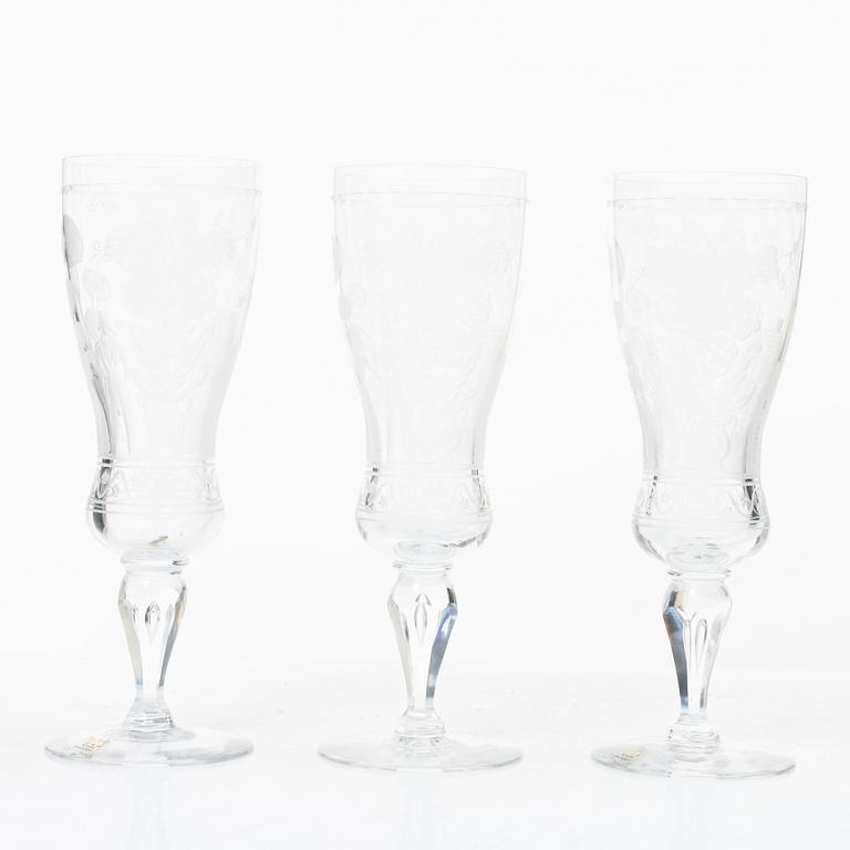 Vicke Lindstrand, champagneglas, 3 st, "Dalecarlia", Kosta Boda.