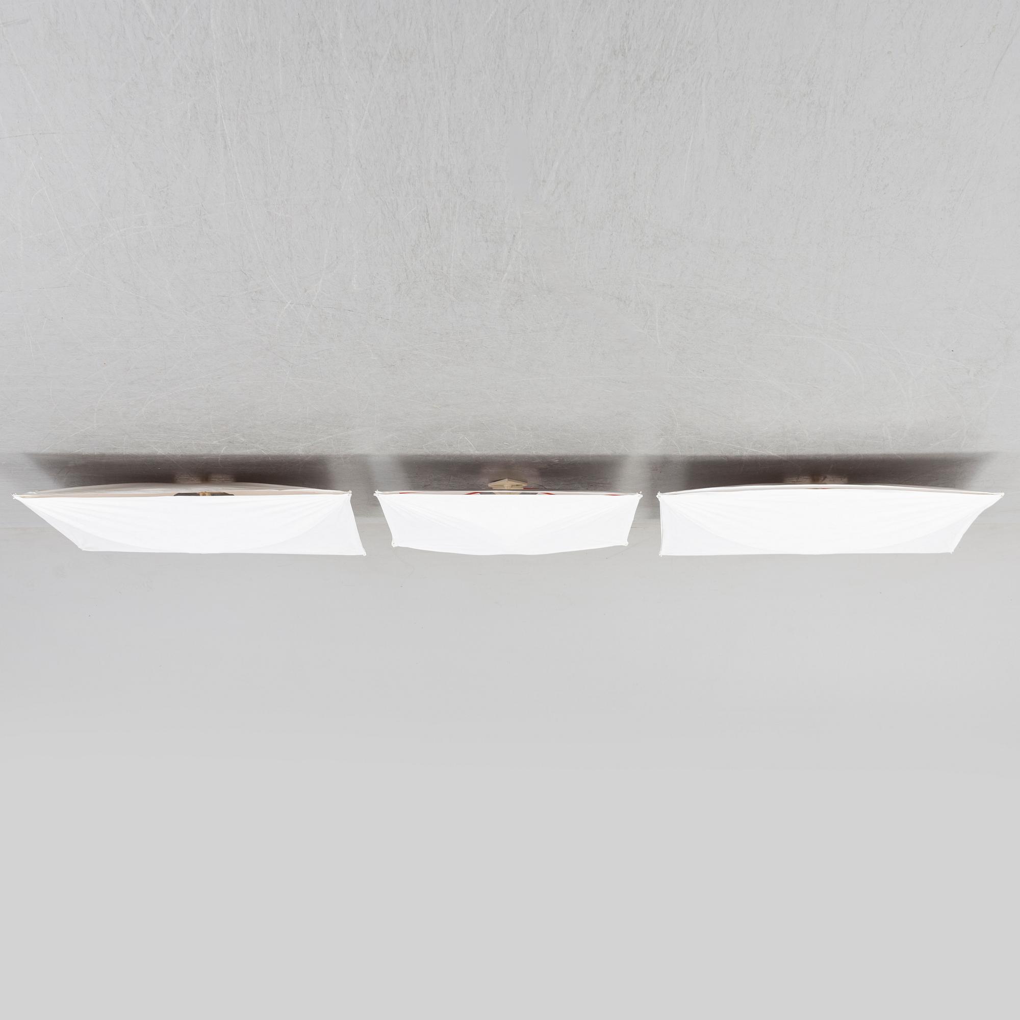 Tobia Scarpa, tak- / vägglampor, 3 st, "Ariette 1" samt "Ariette 2", Flos.