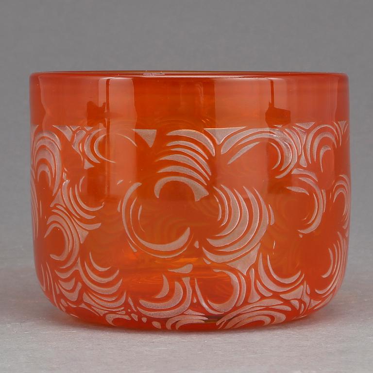 SKÅL, glas, Bertil Vallien, Boda Åfors, 1960-/70-tal.
