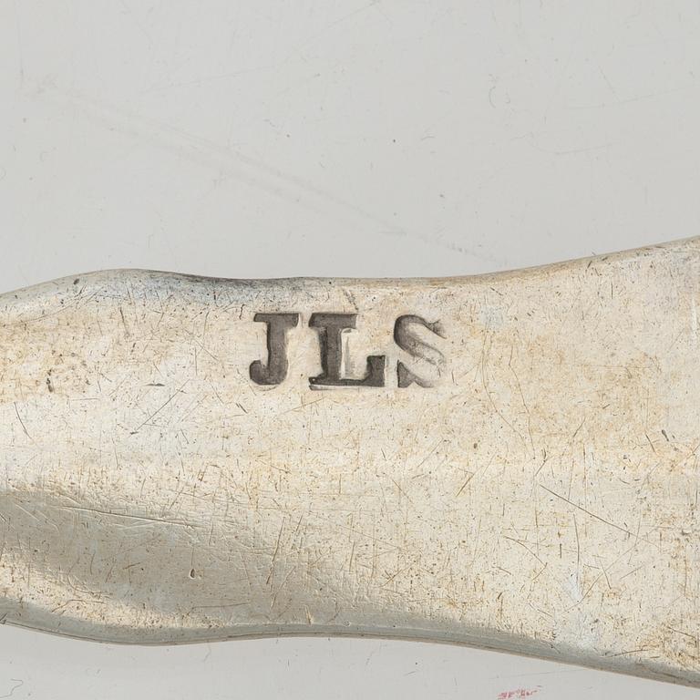 14 pieces of older silver spoons and forks, Sweden, 18th & 19th century.