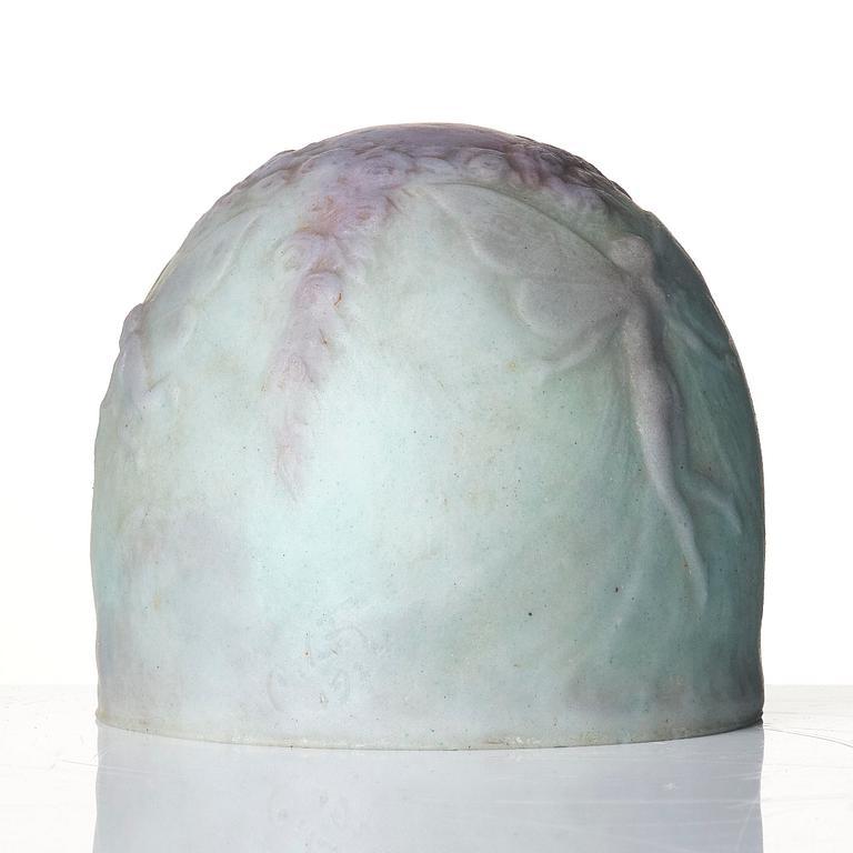 Agnes de Frumerie, a pâte de verre lamp shade/sculpture, Sweden, 1920s.