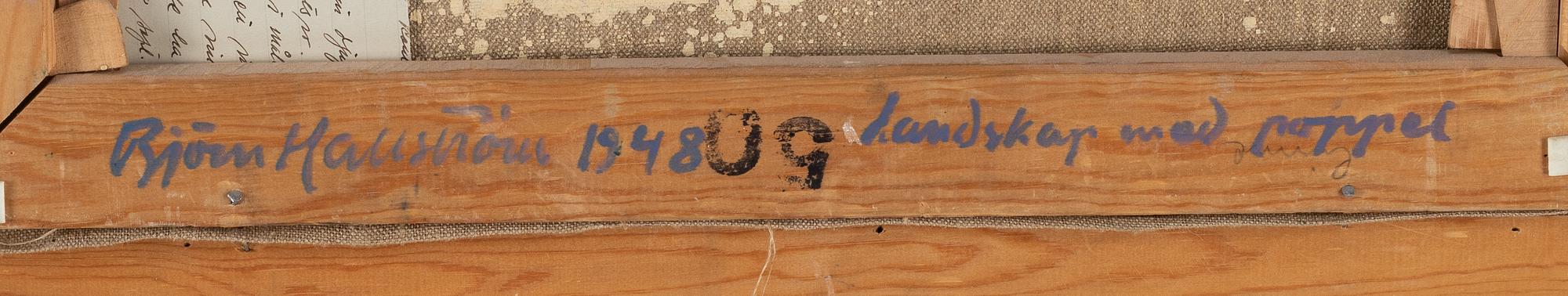 Björn Hallström, oil on canvas, signed and dated 1948 verso.