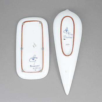 FAT, 2 st, fajans, Stig Lindberg, Gustavsberg Studio.