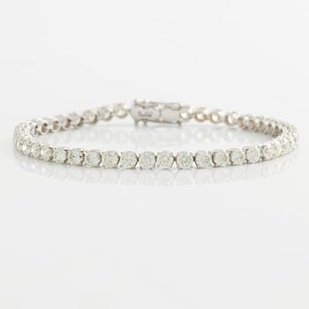Tennis bracelet with brilliant-cut diamonds, total 9.02 ct.