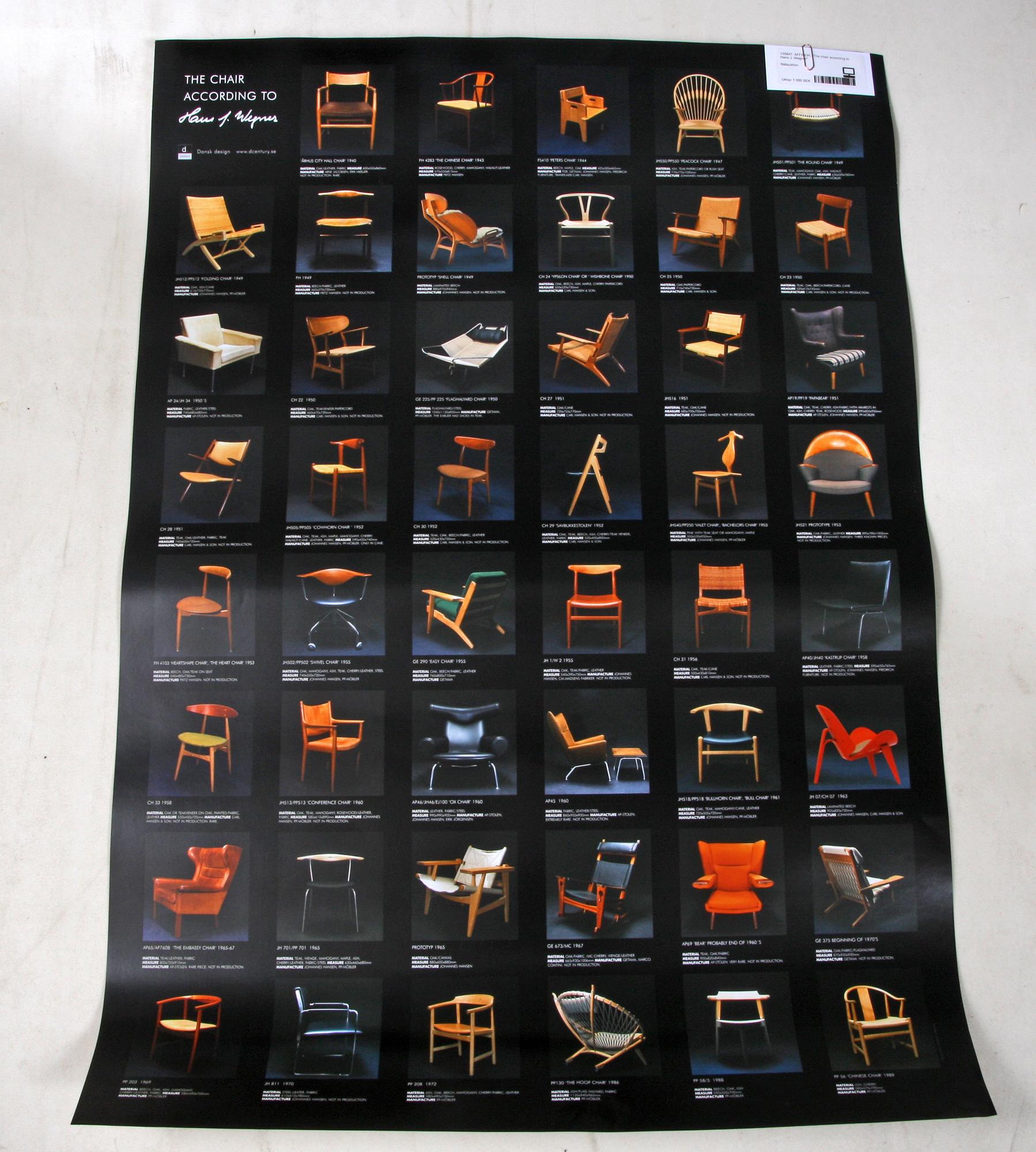 AFFISCH, "The chair according to Hans J. Wegner".