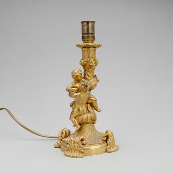 BORDSLAMPA/LJUSSTAKE, nyrokoko, 1800-talets andra hälft.