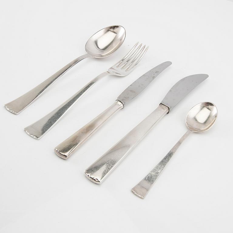 Gustaf Jansson cutlery, 72 pcs "Diplomat", silver Stockholm CG Hallberg and GAB 1950s.