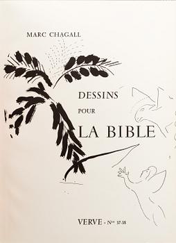 A MARC CHAGALL "Dessins pour la bible" with 24 colour lithographes, Paris 1960.