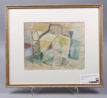 VILHELM BJERKE-PETERSEN, akvarell. Sign v.b.p.