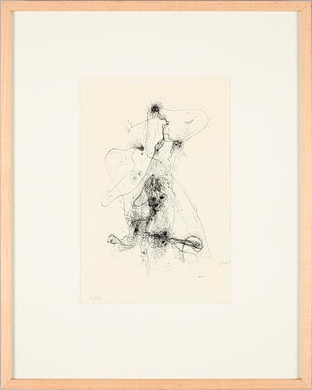 OTTO WOLS, etsning, sign i trycket. Numr 6/250.