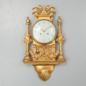 A late gustavian wall clock by Petter Ernst, Stockholm, (master 1753-1784).