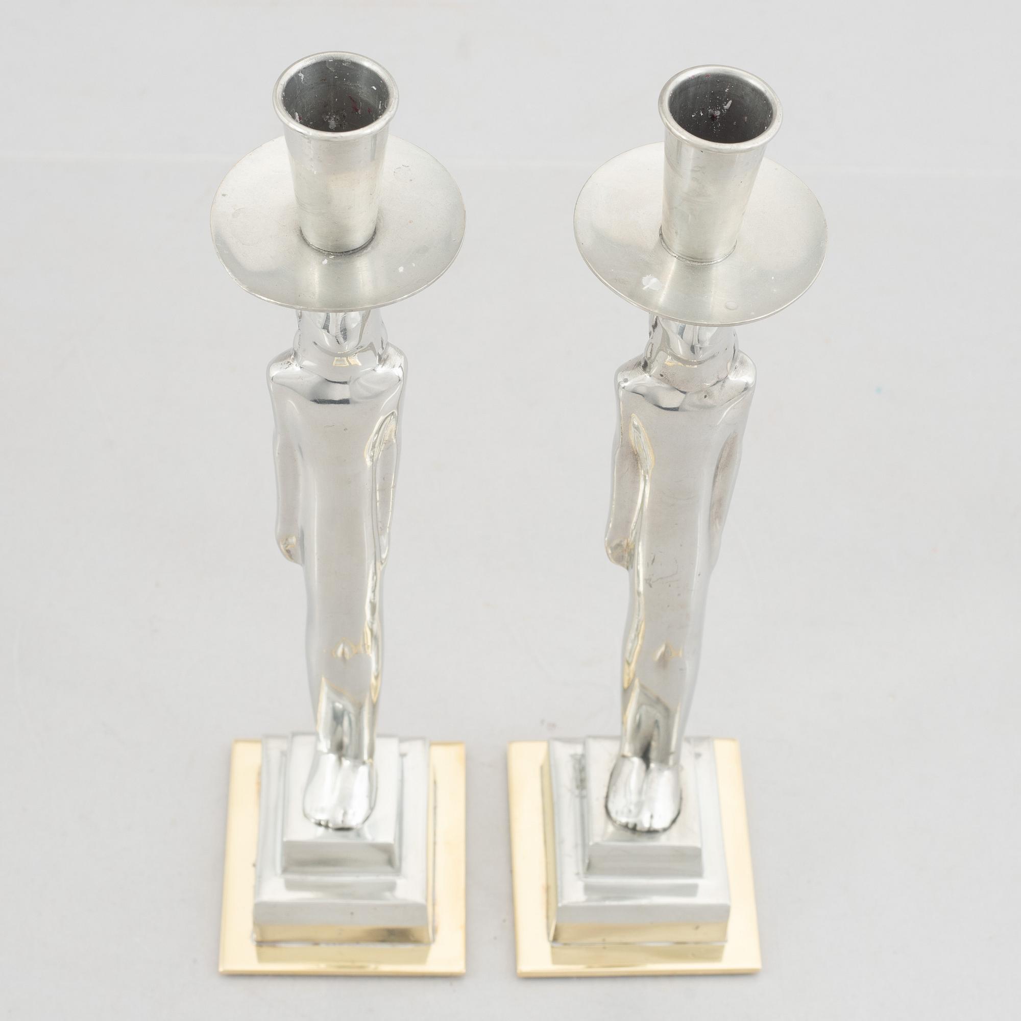 Edvin Öhrström, ljusstakar, ett par, "Egyptisk", Firma Svenskt Tenn, Stockholm, 2001.