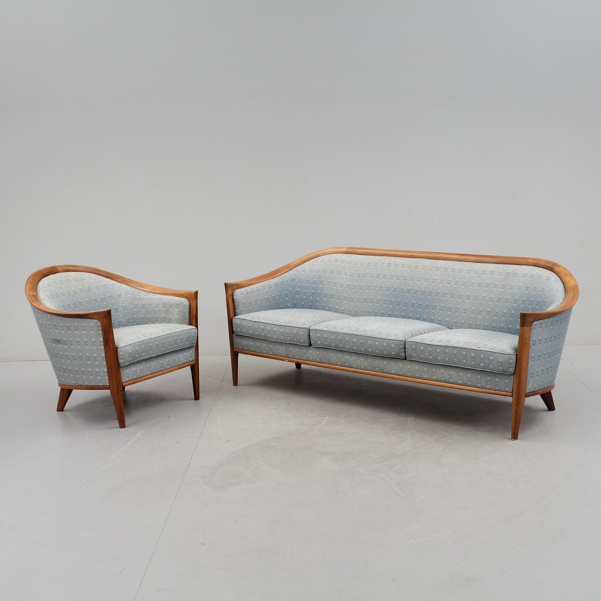SOFFA OCH FÅTÖLJ, Bröderna Andersson, Sverige, 1950/60-tal.