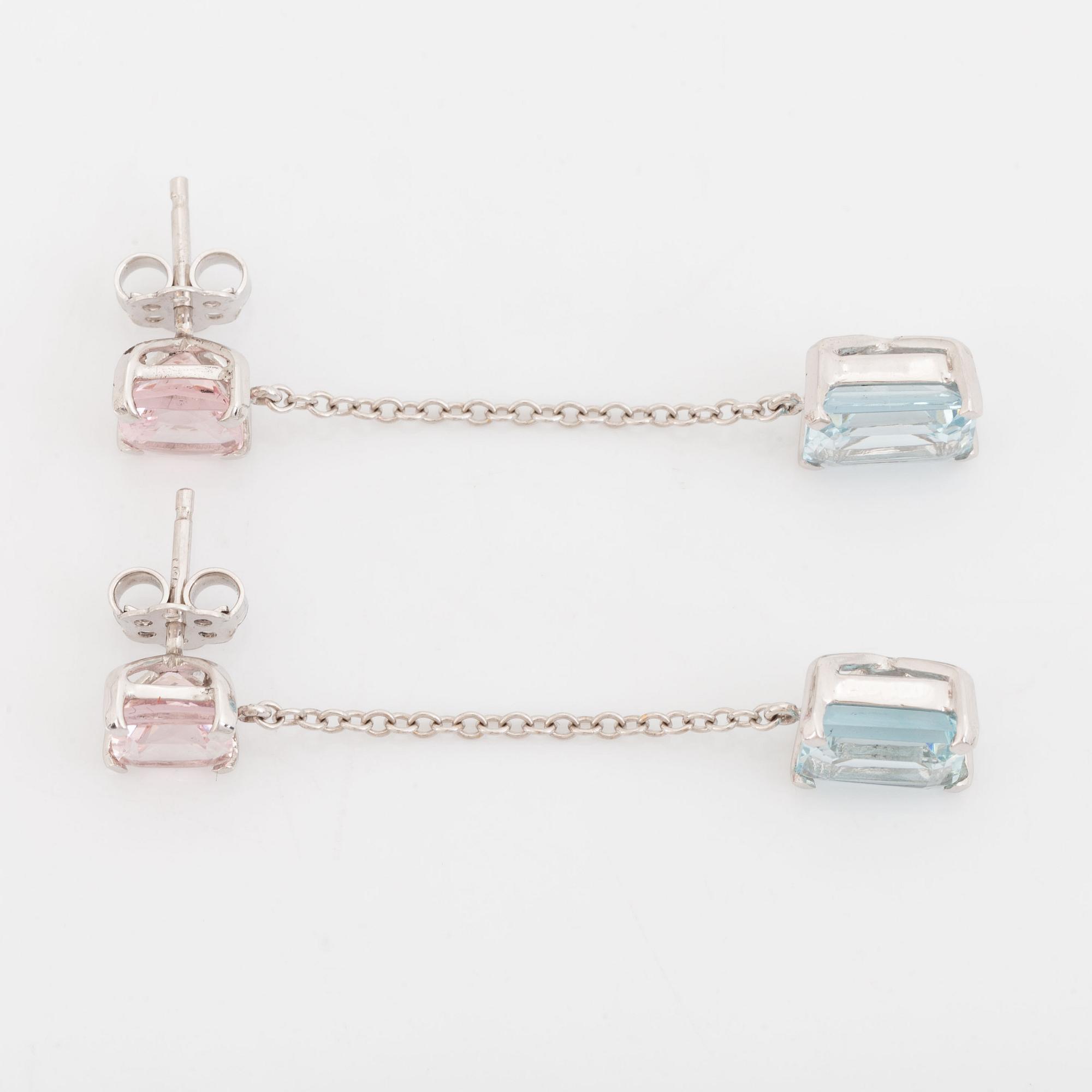 Aquamarine and morganite earrings.