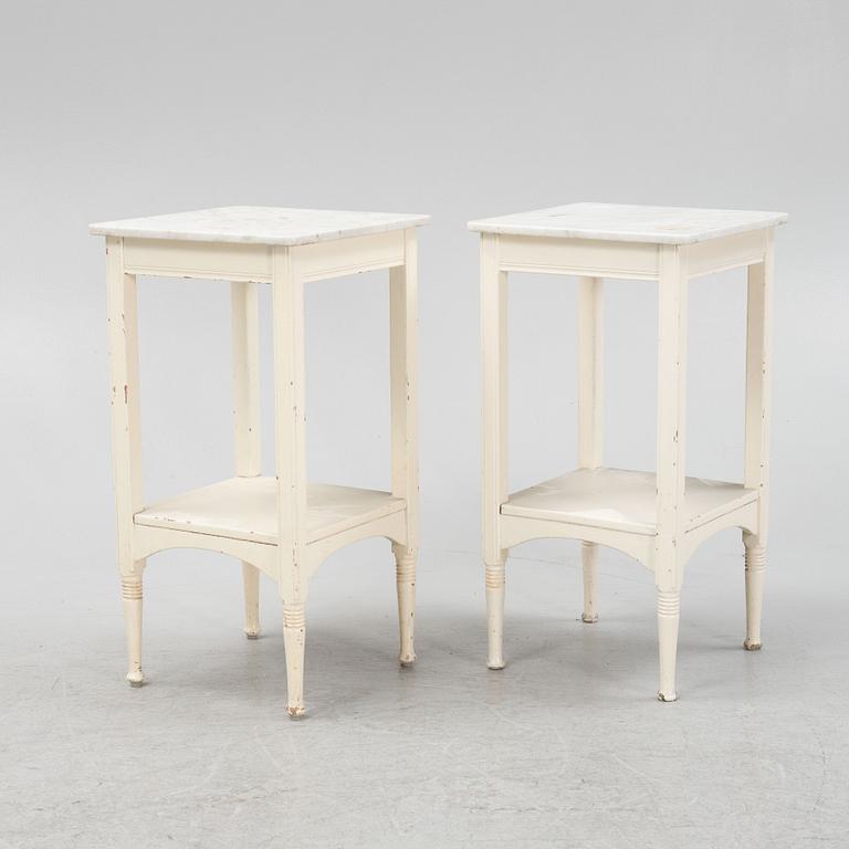 Bedside tables, a pair, early 20th century.