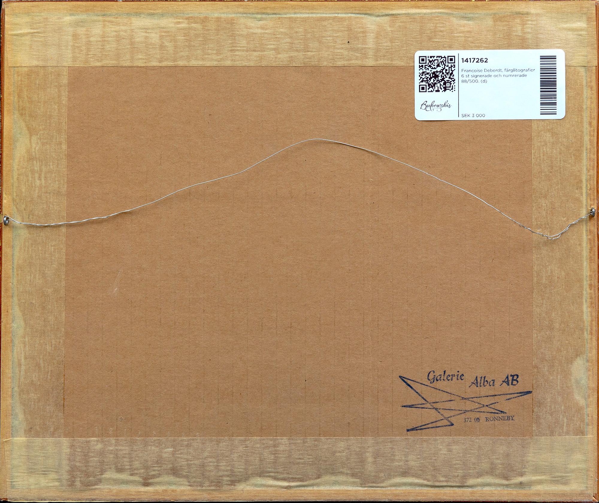 Francoise Deberdt, a set of six cloour lithographs signed and numbered 88/500.