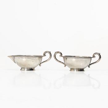 Cream and sugar bowl, silver, J. Tostrup, Oslo, Norway, 20th century.
