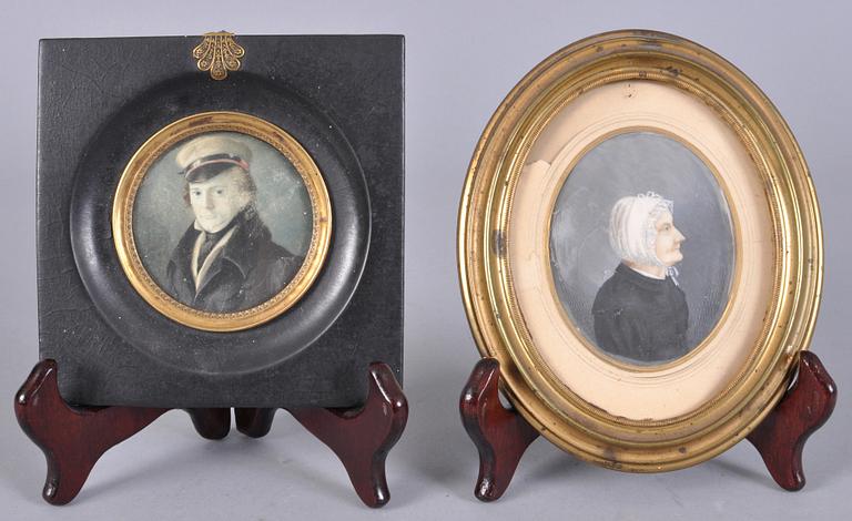 MINIATYRER, 2 st, 1800/1900-tal.