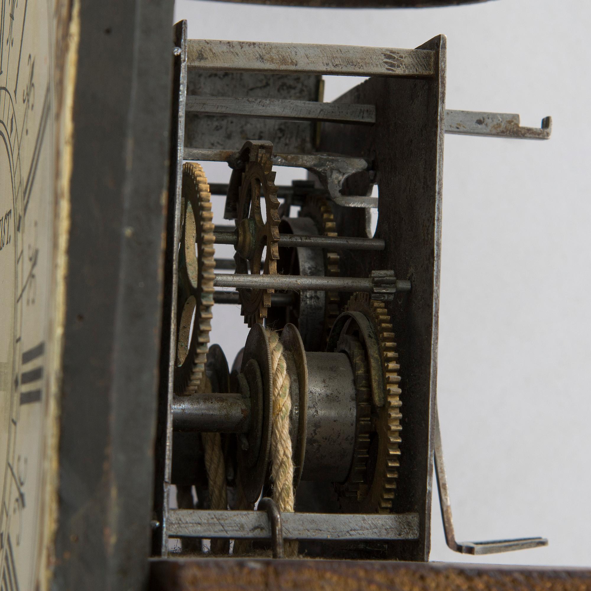A longcase clock from Åland, Petter Linqvist, dated 1785.