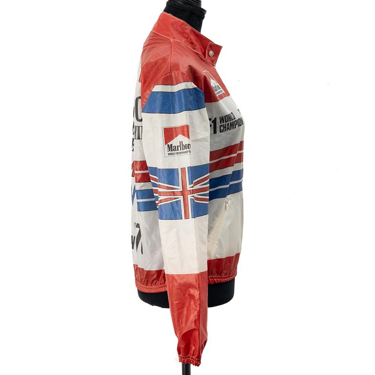 Promotional jacket, James Hunt F1 World Champion, Marlboro World Championship Team, 1976.
