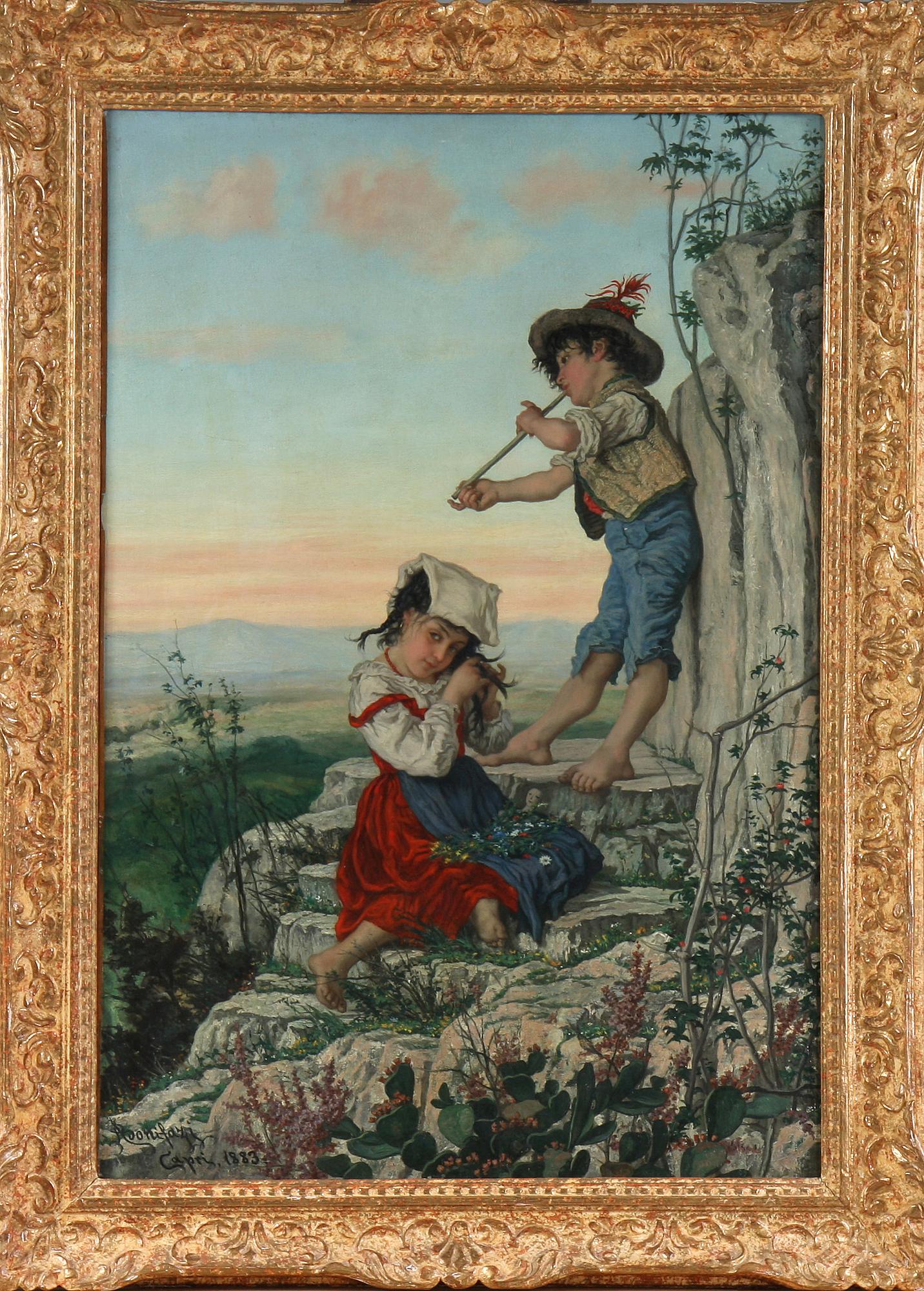 ADRIANO BONIFAZI, olja på duk, sign. o dat. "Capri 1883".